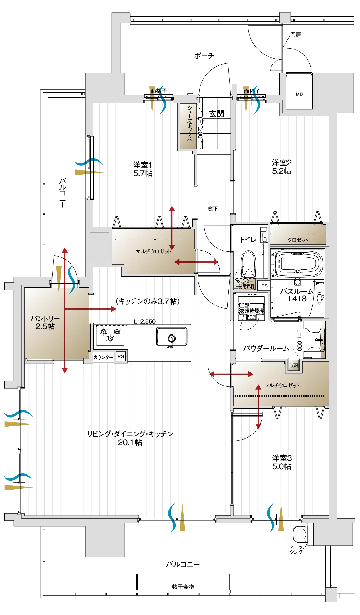 A3タイプの間取り