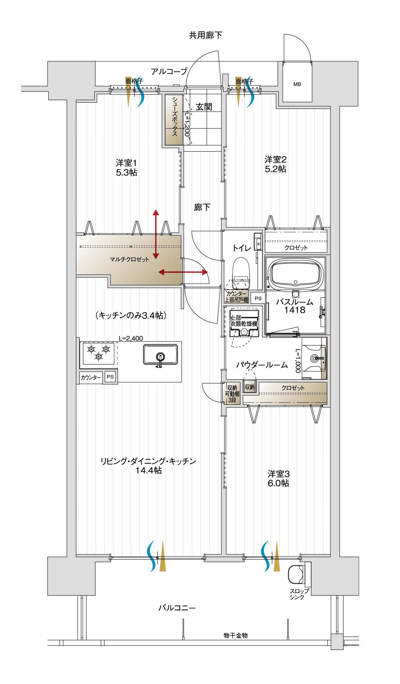 C1タイプの間取り