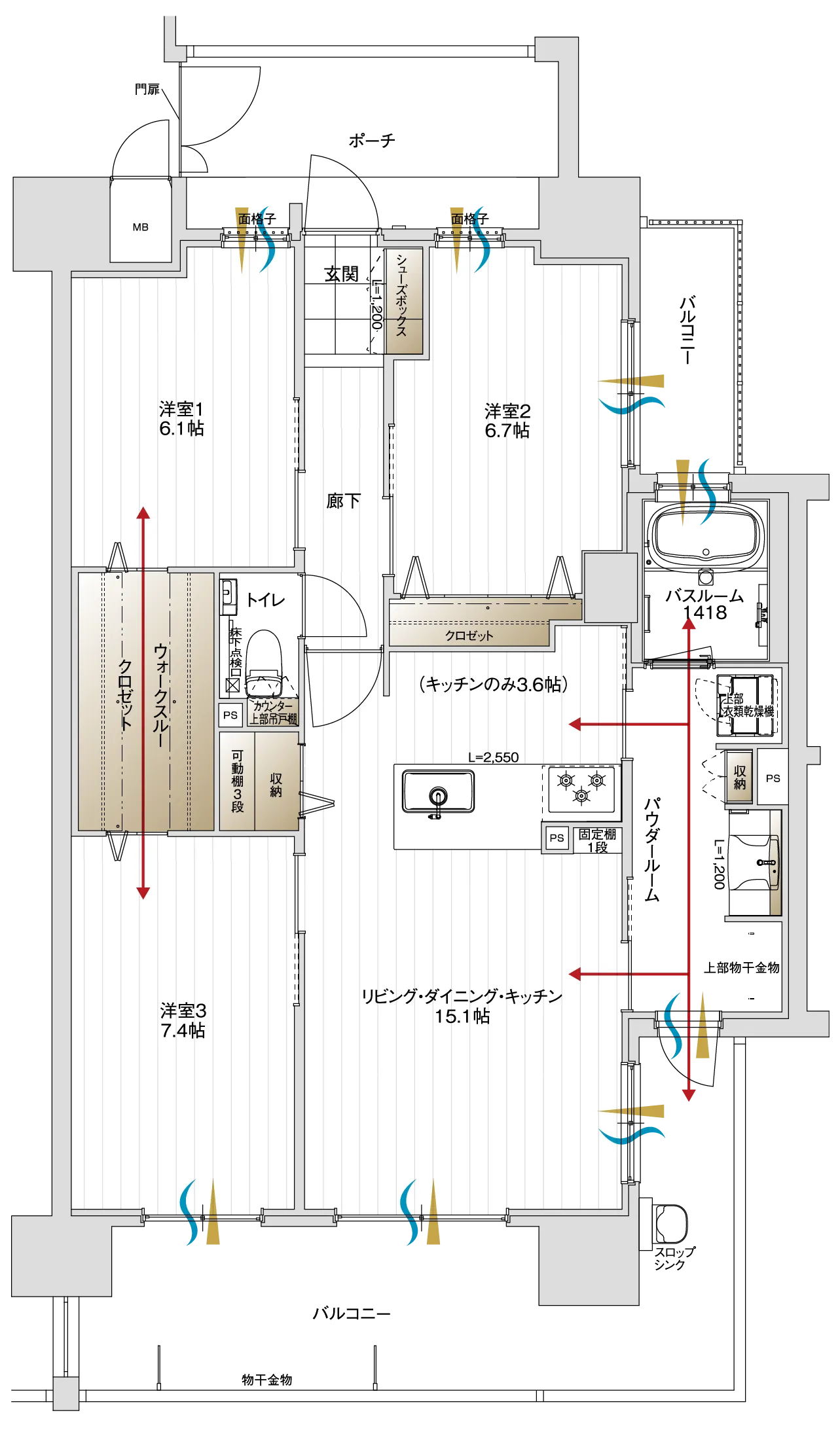 D1タイプの間取り