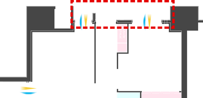 角住戸ならではの独立性と広々アルコーブ