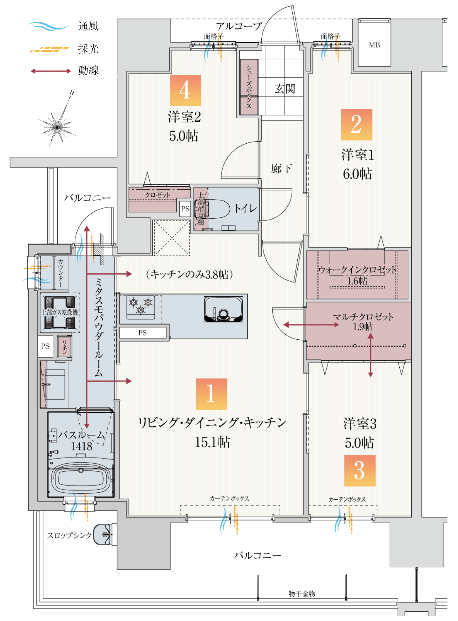 Atype 3LDK 間取り図