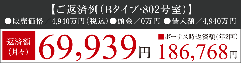 【ご返済例(Bタイプ・802号室)】