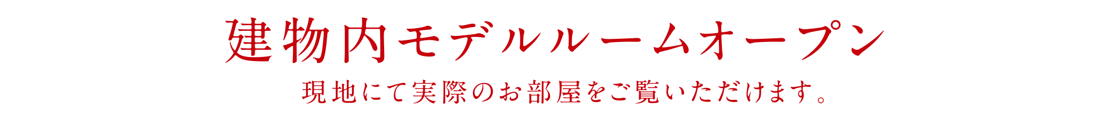 建物内モデルルームオープン
現地にて実際のお部屋をご覧いただけます。