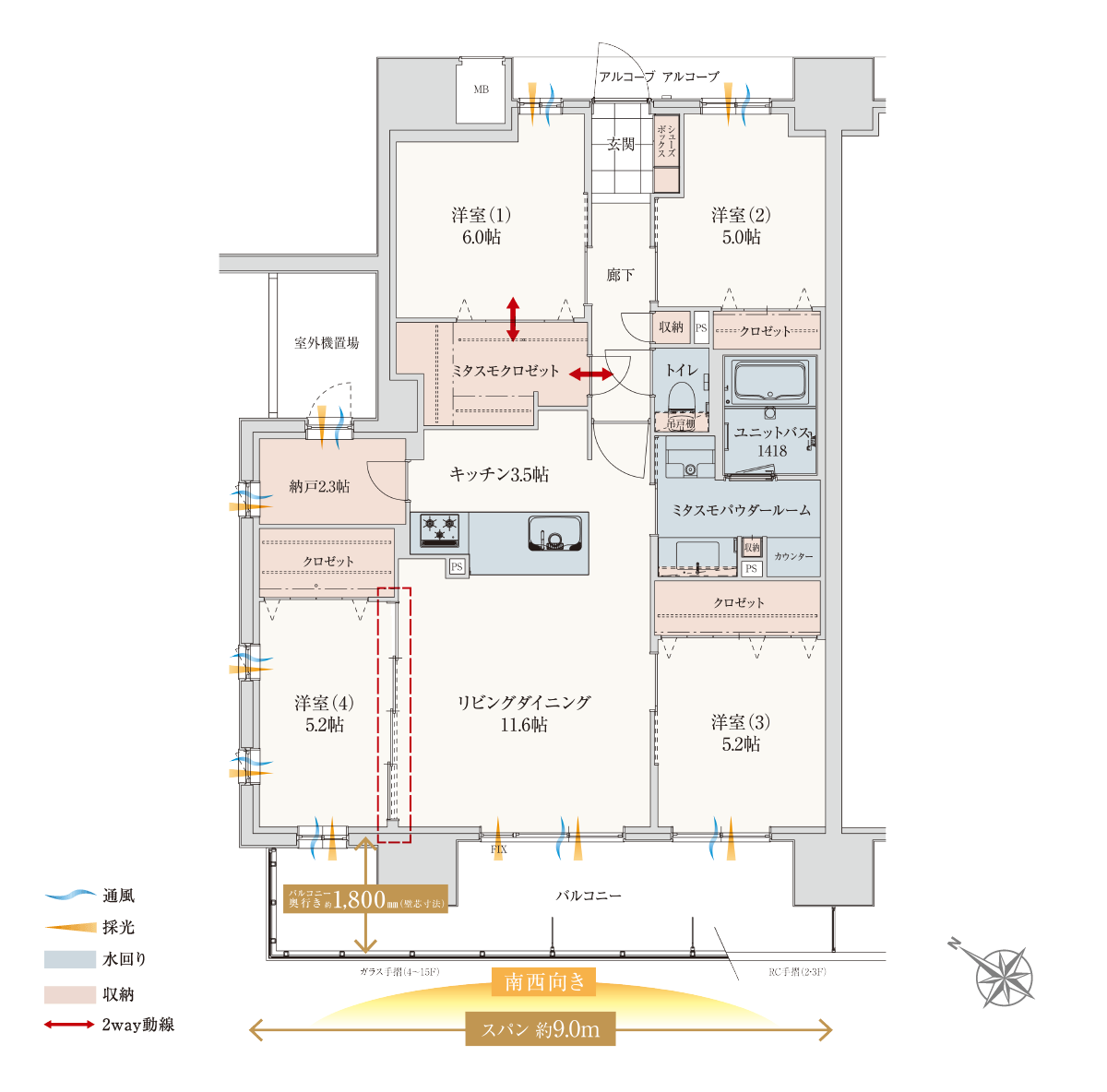 Atype間取図menuplanwideld2