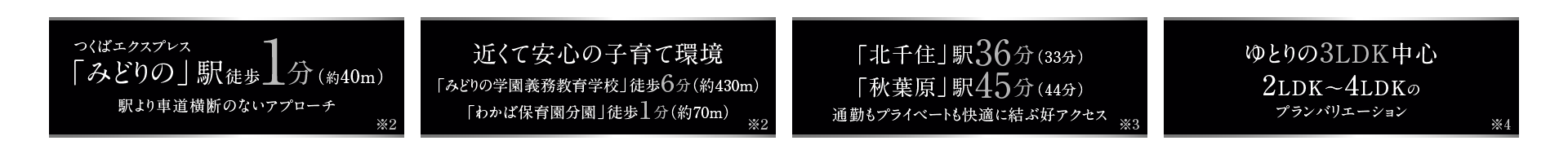つくばエクスプレス「みどりの」駅徒歩1分駅より車道横断のないアプローチ