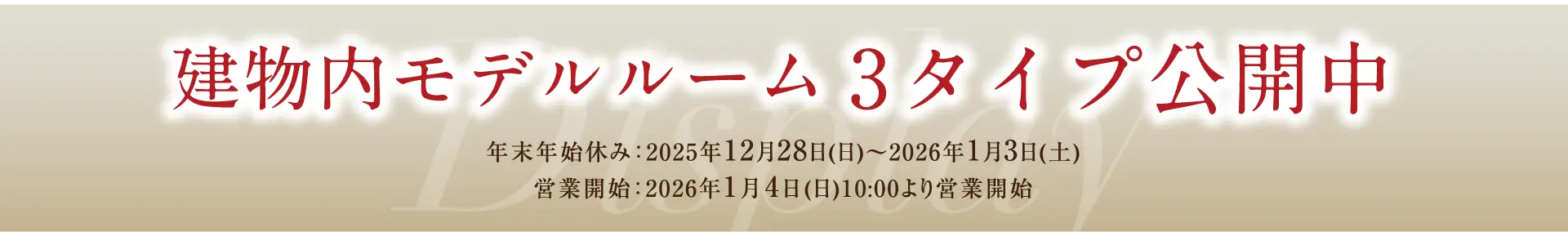 建物内モデルルーム3タイプ公開中