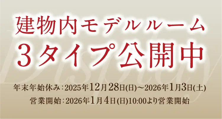 建物内モデルルーム3タイプ公開中