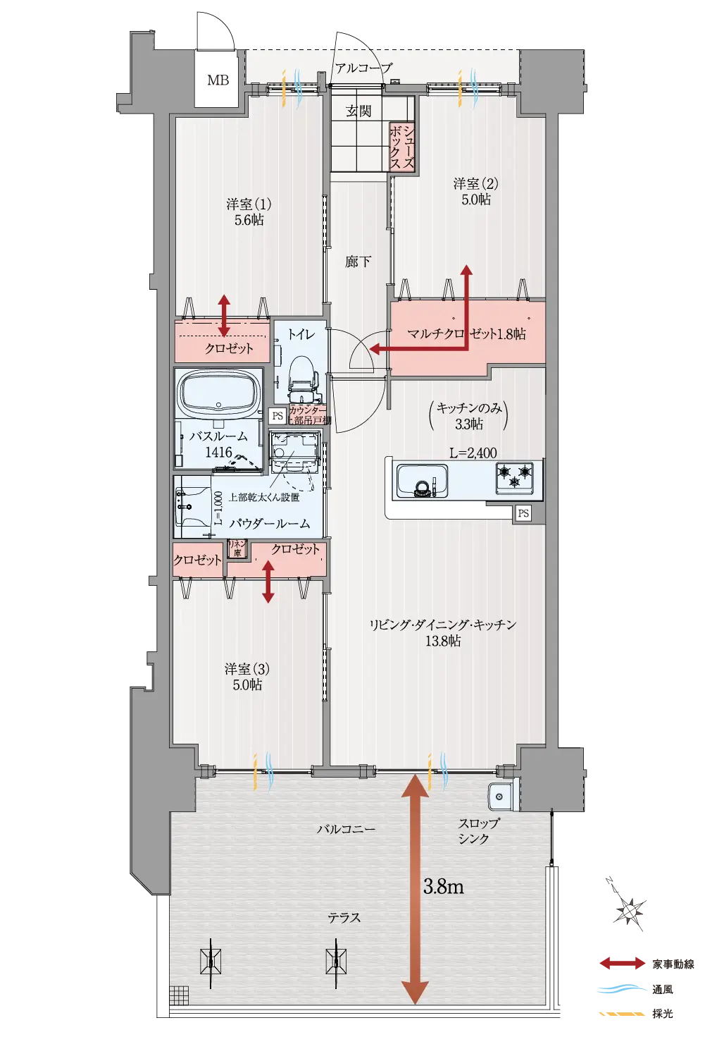 typeB1間取り