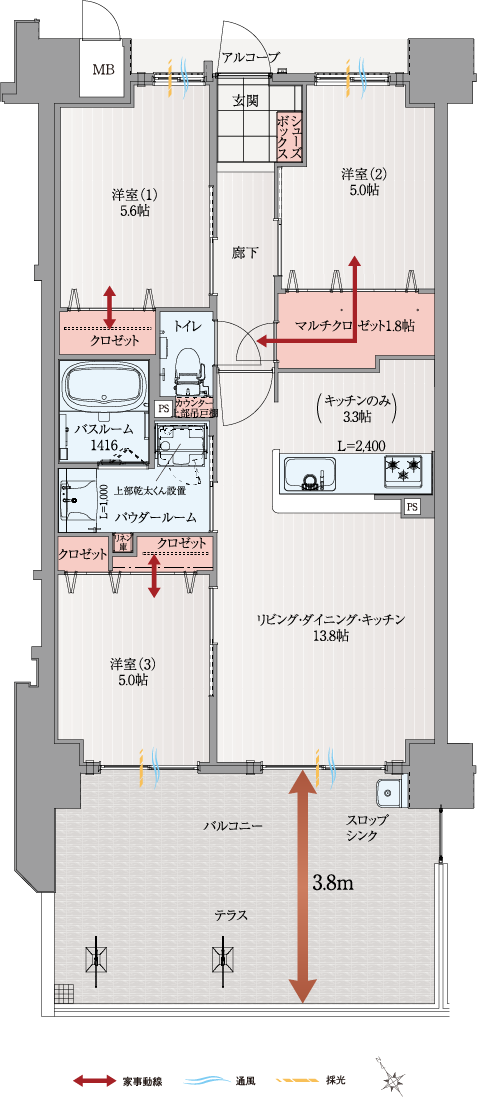 typeB1間取り