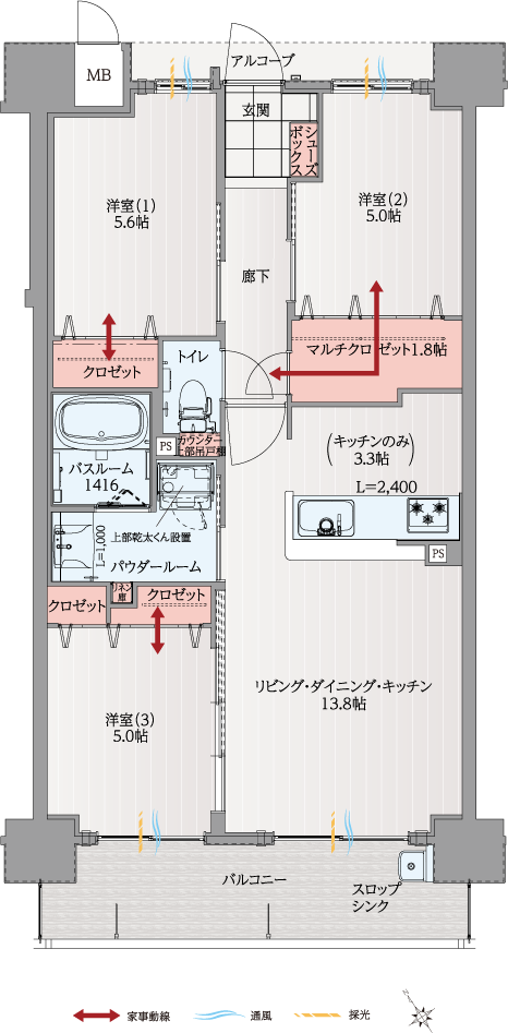 typeB間取り